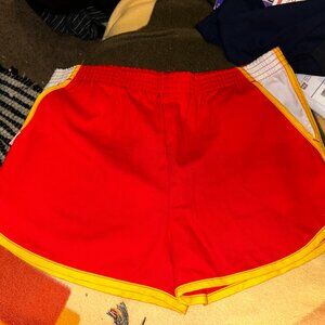 Vintage Maverick 70's Dolphin‎ Shorts Red/White/Yellow w. Piping Large 36-38